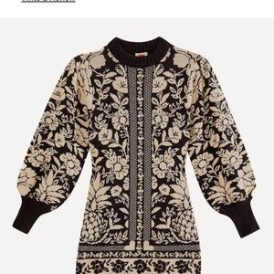 NWOT Farm Rio Black Pineapple Garden Mini Sweater Dress